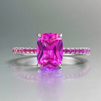 wholesale S925 Sterling Silver 6*8mm Pink Crystal Ring Women's Ins Style Daily Minimalist Versatile-R971 Pink Steel Ring Size 6