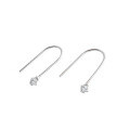 wholesale S925 Sterling Silver U-shaped Korean Long Ear Thread Earrings with Minimalist Micro-set Zirconia, Versatile for Women-0-4