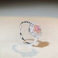 wholesale S925 Sterling Silver Pink Heart Ring for Women, Minimalist and Cute Style with Pink Diamond, Simple and Lovely, Trendy for Wholesale-0-3