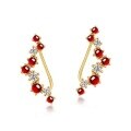 wholesale S925 Sterling Silver Elegant and Minimalist Natural Garnet Earrings for Women, Fashionable and Graceful, Wholesale from Manufacturer-0-4