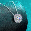 S925 Silver Moissanite Luxury Tapered Square Pendant Necklace-0-1