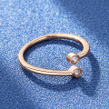 wholesale S925 Sterling Silver Moissanite Rose Gold Open Adjustable Ring for Women, Trendy Korean Style Dainty and Petite Wholesale-0-2