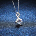 Sterling Silver Moissanite Necklace, Mermaid Pendant, Cross-Border Hot Seller-0-0