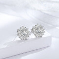 S925 Silver Rhodium-Plated 05ct Moissanite Trapezoid Earrings-0-0