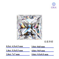 Metal Material, D Color VVS Moissanite Fancy Shape, 0.5-3ct with GRA, Wuzhou Factory Direct Cross-Border Supply.-Princess + Certificate  0.5CT