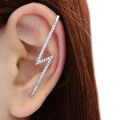 wholesale S925 Sterling Silver Single Lightning Diamond-Encrusted Ear Cuff with Individual Design, Wrapping Around the Ear, Clip-On Ear Cartilage Earring-0-3