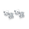 wholesale S925 Sterling Silver Four-Prong Zircon Ear Studs Fashion Minimalist Personality Trendy Sweet and Cool INS Daily Wear Earrings-0-0