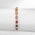wholesale Metal material S925 silver gold-plated, set with multi-colored gemstones, Japanese and Korean new light luxury fashion rainbow zircon bracelet wholesale customization-0-1