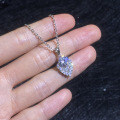 S925 Sterling Silver Moissanite Cross-Border Necklace with 1-Carat Super Sparkling Waterdrop Pendant-0-1