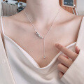 wholesale S925 Sterling Silver Europe and America Cross-Border Rotatable Bead Pendant Minimalist Design Niche Versatile Necklace-0-3