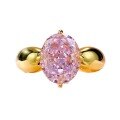 wholesale 925 Silver Jewelry Hot-Selling New Imported High-Carbon Diamond 8*10mm Ice-Cut Pink Diamond European-American Style Ring-0-4