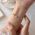 wholesale S925 Sterling Silver Hetian Jade Broken Silver Bamboo Joint Leaf Bracelet Ins Style Small Fresh Accessories for Women S644-0-1