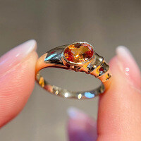 wholesale S925 Sterling Silver Red Elk Whole Body Vintage Original Niche Design Ring Women's Versatile Daily Ring Fashion French Style-BZ0209-Gold US Size 9