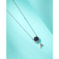 wholesale 925 Sterling Silver Mermaid Tail Necklace for Women, Light Luxury Small Unique Design Touching Mermaid Collarbone Chain Elegant Necklace 520 Gift for Girlfriend-0-2