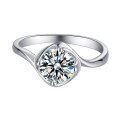 wholesale S925 sterling silver high-quality D-grade moissanite diamond ring, 1-carat wedding ring, single row diamond ring, rings wholesale-0-32