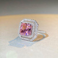 wholesale S925 Sterling Silver Pink Zircon Ring for Women,。-0-1