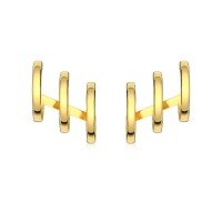 wholesale S925 Sterling Silver Cross-Border European and American Pearl-Studded Arc Geometric Zircon Elegant Stud Earrings for Women with Silver Needles-Gold DY1D0369-SG-NO>925 silver