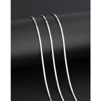 wholesale 925 Sterling Silver 15mm Square Snake Chain Necklace Women's Trendy Brand Versatile High-End Sense Collarbone Chain Men's White Gold Plated Silver Chain-1.5mm square snake bone chain 50cm square buckle 925 silver