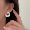 wholesale S925 Sterling Silver High-end Minimalist Square Stud Earrings for Women, Korean New Trendy Cold Tone Elegant Earrings and Ear Clips-0-2