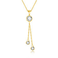 wholesale 925 Sterling Silver Plated White Gold Cross-border wholesale niche fringe moissanite pendant high-end sense personalized necklace-Silver with zircon and platinum chain length 45+5CM