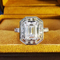 wholesale S925 Sterling Silver 8*12mm White Diamond Square Sugar Magnificently Set Classic Fashion Ring for Women, Premium Style-R948 White Diamond No. 6