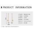 Sterling Silver Moissanite Chain Tassel Earrings, Wholesale-0-13