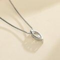 wholesale S925 Sterling Silver Women's Teardrop Simple and Elegant Cross Pendant Necklace Versatile Style with Marquise Moissanite for Cross-Border Wholesale-0-2