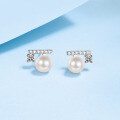 wholesale S925 Silver Pearl Earrings, Pure Silver Ear Studs for Women, High-End Minimalist Jewelry, Ready to Ship Wholesale, Retro Commuter Style-0-0