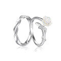 wholesale 925 Sterling Silver Openable Camellia Flower Couple Rings Pair, Minimalist and High-End Style-0-4