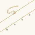 wholesale S925 Sterling Silver, Internet-famous INS Style Four-Leaf Clover Necklace with Moissanite Pendant, Minimalist Luxury Collarbone Chain-0-2