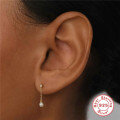 wholesale S925 Sterling Silver Rhinestone Pearl Fringe Earrings, Minimalist Korean Style INS Ear Wires-0-2