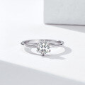 wholesale S925 Sterling Silver Women's Six-Prong Setting Zircon 1 Carat Solitaire Engagement Ring-0-1