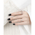 wholesale S925 Sterling Silver Minimalist Irregular Line Double-Layer Design Open Adjustable Ring for Women-0-3