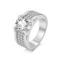 wholesale Rhodium-Plated Cross-Border Europe and America New 3-Carat Moissanite Ring High-End Design Jewelry Full Diamond Ring Source Factory Supply-0-4
