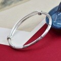 wholesale 9999 Silver Lazy Kitten Gold-Traced Antique-Style Bracelet, Cute and Sweet Simple Student Adjustable Bangle-0-0