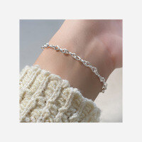 wholesale S925 Sterling Silver Fresh and Sweet Ins Style Exquisite Minimalist Niche Design Twist Figure-8 Bracelet S7523-S925 Silver Bracelet 925 Silver