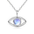 S925 Silver Y-Shaped Teardrop Emerald Imitation Pendant Necklace-0-21