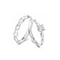 wholesale S925 Sterling Silver Shining Galaxy Couple Rings, Elegant and Luxurious High-End Matching Bands for Girlfriend as New Year Anniversary Gift-0-4