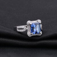 wholesale S925 Silver Luxury Retro Fashion Colorful Crystal Ring, Personalized High-End Gemstone Ring-For bulk purchases, please contact customer service US size 10