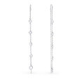 wholesale S925 Sterling Silver Round Zircon Earrings Bracelet Anklet Fashion Minimalist Niche Design Fringe Jewelry Set Gift-0-5