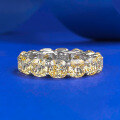 wholesale S925 Sterling Silver 5*5mm Yellow Diamond Eternity Band Stacking Ring for Women, Ins Style-0-5