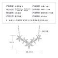 S925 Silver D Color Moissanite 9-Stone Row Cross Necklace-0-8