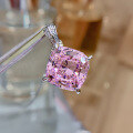 wholesale 925 Silver Zoffan Jewelry New 14*14 Cushion-Cut Pink 21ct High-Carbon Diamond Pendant Women's Collarbone Necklace-0-1
