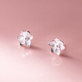 wholesale 990 Sterling Silver Fresh and Sweet Style Niche Design Exquisite Beaded Jasmine Flower Earrings M06622-0-2