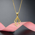 wholesale S925 Silver Dainty Women's Elegant Collarbone Necklace, Diamond Accented Rhombus Pendant, Korean Style-0-5