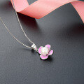 wholesale S925 Sterling Silver Flower Pearl Pendant Women's Korean Style Enamel Minimalist Design High-End Silver Necklace Jewelry Wholesale-0-3