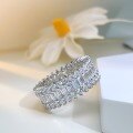 wholesale S925 sterling silver full-body French-style luxury diamond women's niche fashion cross-border dropshipping ring jewelry-0-1
