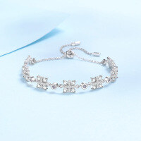 wholesale PT950-plated S925 sterling silver full pave moissanite bracelet for women, adjustable slide clasp, Korean-style elegant accessory gift-2.16 carats 925 silver