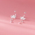 wholesale S925 Sterling Silver Fresh and Sweet Ins Style Niche Design Lotus Tassel Threaded Ear Hook M06463-0-2