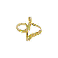 wholesale S925 Sterling Silver 501 Korean Version Ins Small and Unique Design Irregular Lines Ring for Women-18K Gold [No. 14/Adjustable] Opening adjustable